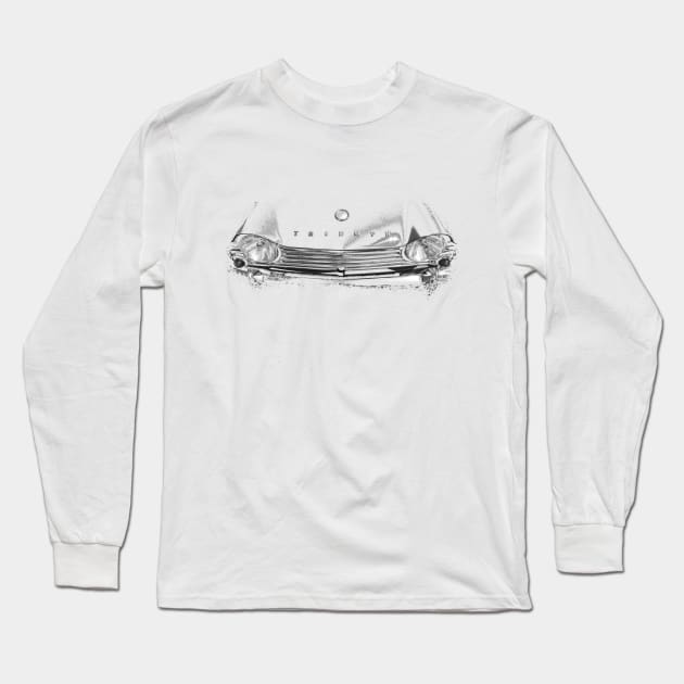 Triumph TR4A 1960s classic car photo monochrome Long Sleeve T-Shirt by soitwouldseem